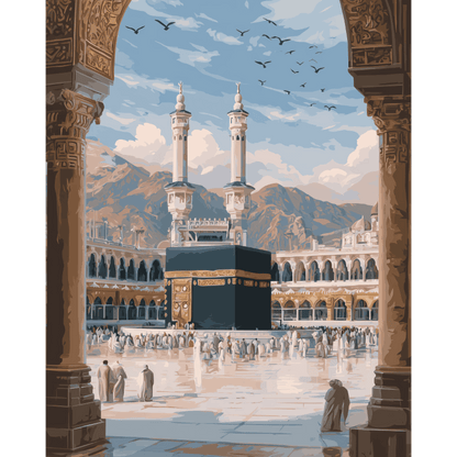 Vers la Kaaba - Tableau peinture par numéro