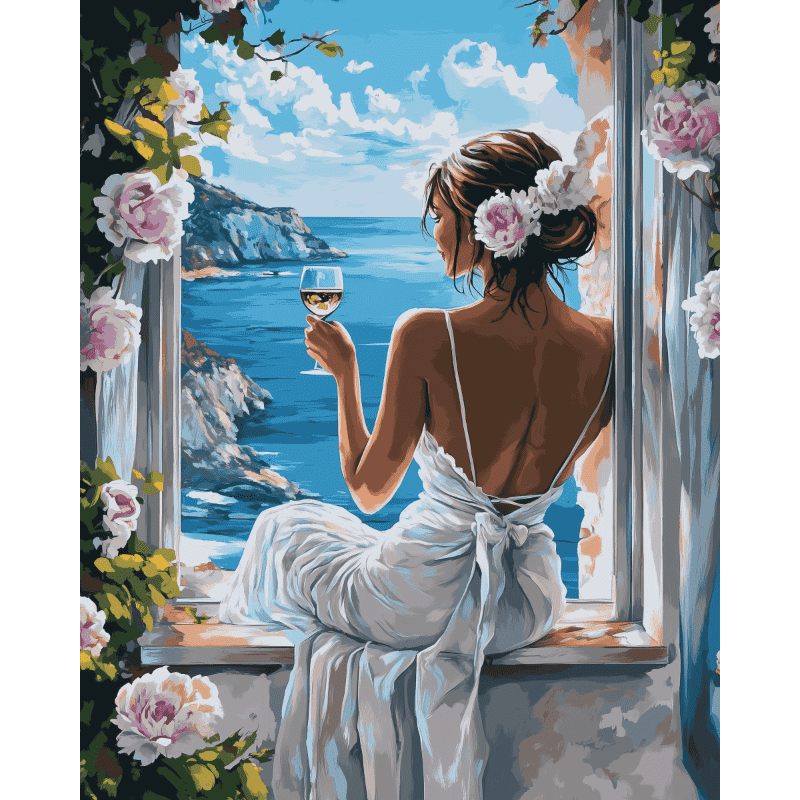 Vin et Vagues - Tableau peinture par numéro