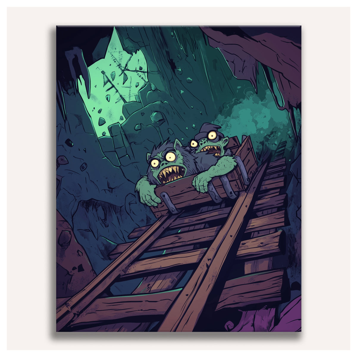 Peinture par numéro adulte Wagonnet des Gobelins, visuel complet du design sur toile, Maison Artsen