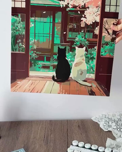 Chats en Harmonie | Peinture par numéro 30×40 cm