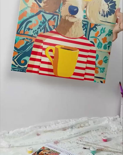 Chien à la Parisienne | Peinture par numéro 30×40 cm
