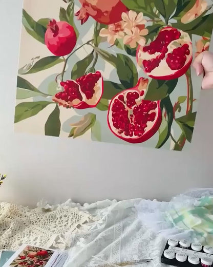 Grenades en fleurs | Peinture par numéro 30×40 cm