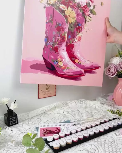 Bottes fleuries | Peinture par numéro 30×40 cm