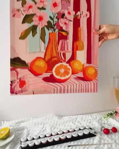 Citrons et vin blanc | Peinture par numéro 30×40 cm