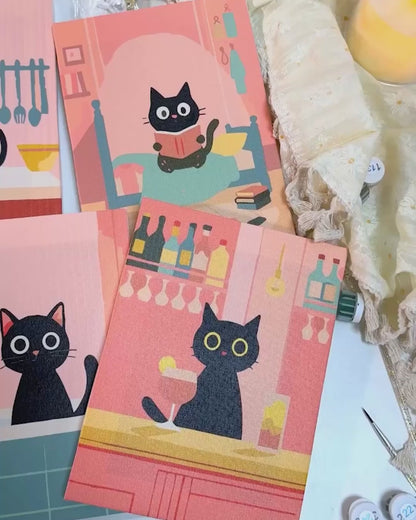 Coffret “Le Chat” – 6 peintures par numéro