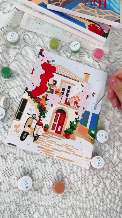 Coffret “Village en mer” – 6 peintures par numéro