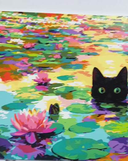 Nénuphars au coucher de soleil | Peinture par numéro 30×40 cm