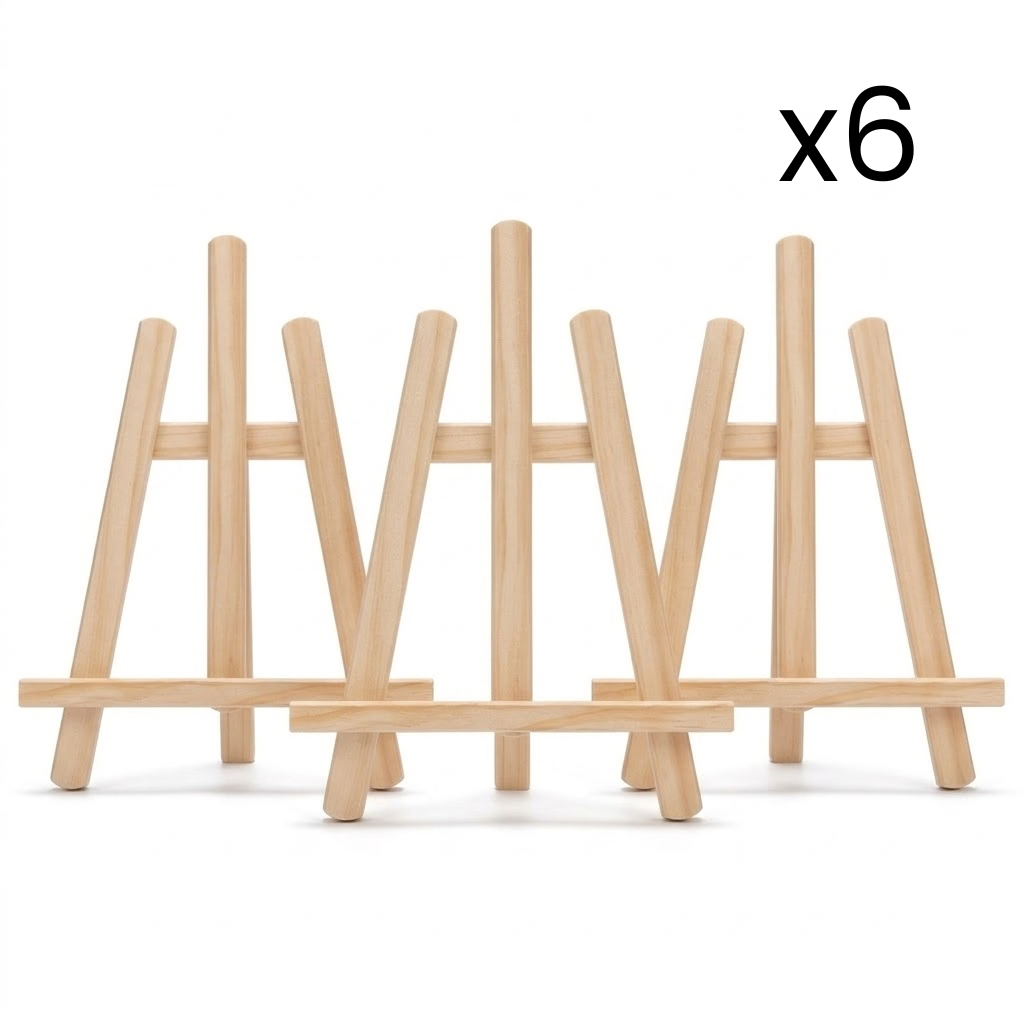 Peintures par numéro Petit chevalet en bois - Pack de 6 en décoration murale – aux couleurs inspirantes – Maison Artsen